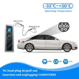 Teschev 16A 32A 11kW Type 2 to Type2 EV Charging Cable IEC 62196-2 Electric Car Charging Cord for Electric Vehicles Car Cable