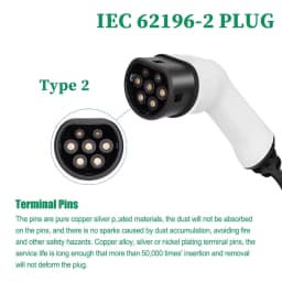 Teschev 16A 32A 11kW Type 2 to Type2 EV Charging Cable IEC 62196-2 Electric Car Charging Cord for Electric Vehicles Car Cable