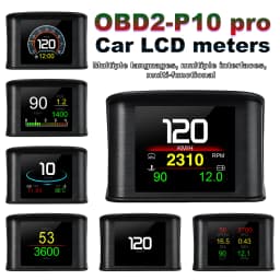 Updated P10-PRO OBD2 HUD With Russia Korean Language Smart Digital Meter On Board Computer Digital Speedometer Overspeed Alarm