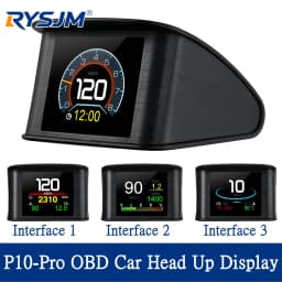 Updated P10-PRO OBD2 HUD With Russia Korean Language Smart Digital Meter On Board Computer Digital Speedometer Overspeed Alarm