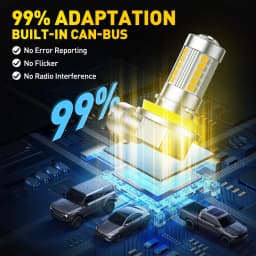AUXITO 2Pcs H11 H8 Fog LED Lamp Bulbs Light Canbus H9 H10 9145 9140 9006 HB4 No Error DRL Daytime Running Car Lamp 3000K Yellow