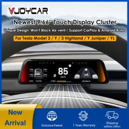 VJOYCAR 9.66 inches Instrument Display for New Model Y Juniper Model YL Dashboard with Air Outlet for Tesla All Model 3 Y