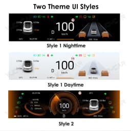 VJOYCAR 9.66 inches Instrument Display for New Model Y Juniper Model YL Dashboard with Air Outlet for Tesla All Model 3 Y