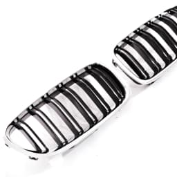 Silver Chrome Frame Double Slat Kindey Grille Front M Color Racing Grill For BMW 5 Series F10 F11 520i 535i 530i 540i 2010-2017