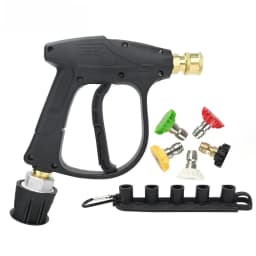 Pressure Washer Gun With Karcher/Nilfisk/Parkside/Bosch Hose Adapter & Quick Connect Nozzle for Car Surface Cleaning