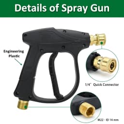 Pressure Washer Gun With Karcher/Nilfisk/Parkside/Bosch Hose Adapter & Quick Connect Nozzle for Car Surface Cleaning