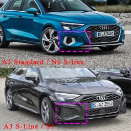 For Audi A3 / A3 S-Line / S3 8Y 2021-2024 Sportback / Saloon Car Front Bumper Lip Splitter Front Lip Cover Splitter Protector