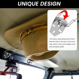 Stainless Steel Car Cowboy Hat Rack for Automotive Truck Heavy Duty Multi-Functional Car Western Hat Holder With Built in Spring