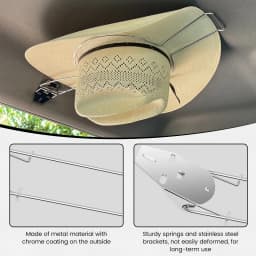 Stainless Steel Car Cowboy Hat Rack for Automotive Truck Heavy Duty Multi-Functional Car Western Hat Holder With Built in Spring