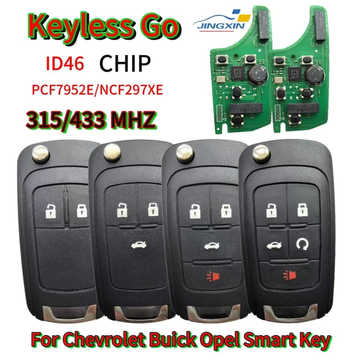 Keyless Go315/433MHz ID46 Smart Remote Key for Chevrolet Cruze Aveo Orlando Trax Buick Lacrosse Encore Regal Verano Opel Vauxhal