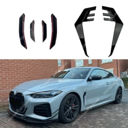 For BMW 4 Series G22 G23 420i 430i M440i M440d M-Sport 2020-2024 Front Bumper Canard Spoiler Side Wing Fin Fender Cover Splitter