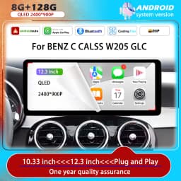 Android 16 for BENZ C CALSS W205 GLC 2015 - 2018 Intelligent System Car Video Multimedia Player GPS Navigation 4G QLED Screen BT