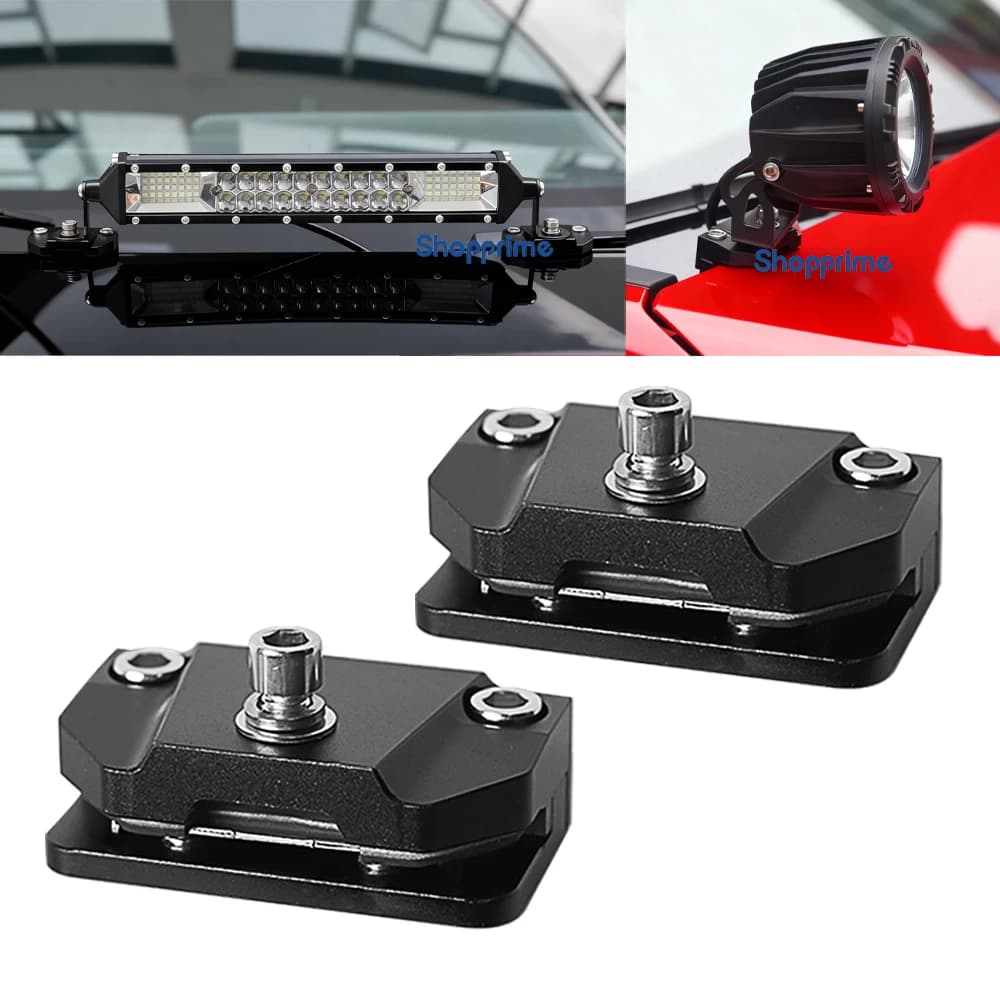 LED Light Bar Brackets With Rubber Padding Universal Adjustable Hood Work Light Mounts for Off-Road Vehicles Trucks Tractors