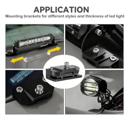 LED Light Bar Brackets With Rubber Padding Universal Adjustable Hood Work Light Mounts for Off-Road Vehicles Trucks Tractors