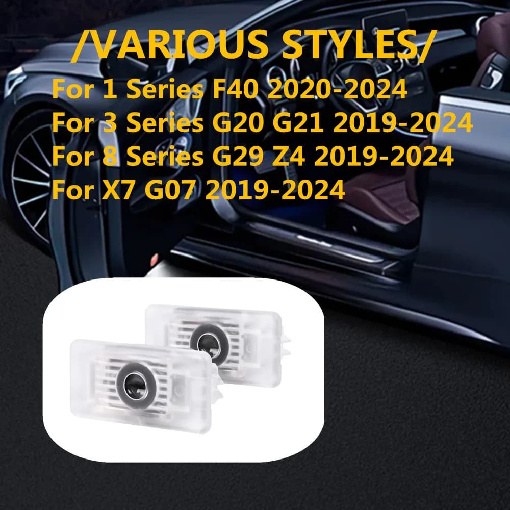 2x For BMW 1 3 8 Series G20 G21 F40 Z4 G29 X7 G07 2019 - 2024 LED Car Door Logo Projector Ghost Shadow Welcome Light Accessories