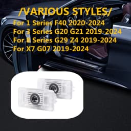 2x For BMW 1 3 8 Series G20 G21 F40 Z4 G29 X7 G07 2019 - 2024 LED Car Door Logo Projector Ghost Shadow Welcome Light Accessories