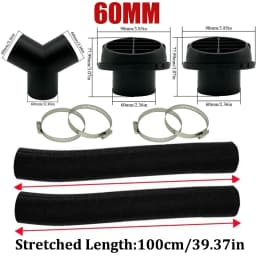 42mm 60mm 75mm 90mm Car Air Diesel Parking Heater 2x Air Outlet Vent + T/YPiece + Duct Pipe + 2x Clamps For Webasto Eberspacher