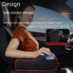 Quilted Memory Foam Car Center Console Armrest Pad - All Weather Height Adjustable Auto Accessory