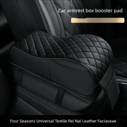 Quilted Memory Foam Car Center Console Armrest Pad - All Weather Height Adjustable Auto Accessory