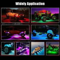 RGB LED Rock Lights Car Chassis Light Music Sync Undergolw For Jeep Off-Road Truck Boat Bluetooth APP Control 4/6/8 In 1