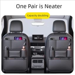 JFBONIN Car Seat Back Organizer - High-Capacity Multi-Pocket Backseat Storage Bag Wear-Resistant Anti-Kick Mat for Vehicle Inter