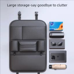 JFBONIN Car Seat Back Organizer - High-Capacity Multi-Pocket Backseat Storage Bag Wear-Resistant Anti-Kick Mat for Vehicle Inter