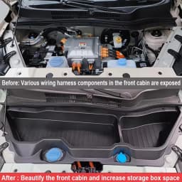 Car Cabin Trunk Organizer Box For Leapmotor T03 2023 2024 2025-IN Front Large Capacity Engine Hood Trunk Storage Box Parts