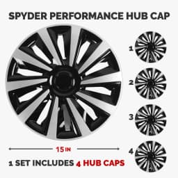 4 Pcs 15in Wheel Hub Cap Full Protection Stylish Look Universal Fit Wheel Rim Cover Hubcaps for Any 15in Steel Wheels