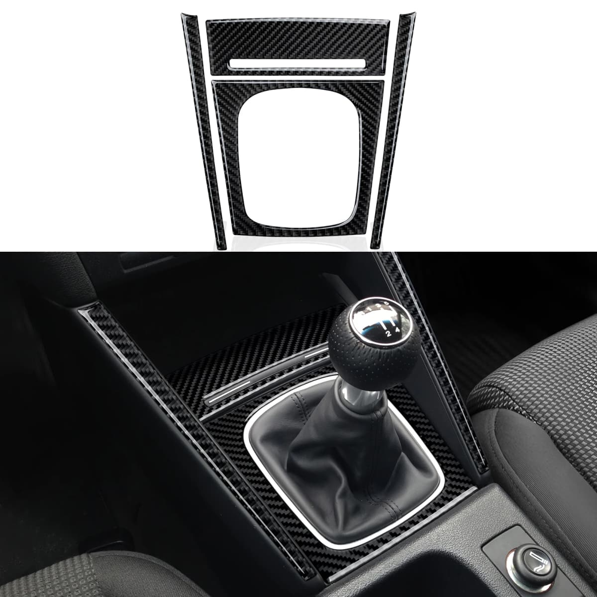For Audi A3 S3 RS3 (2003-2012) Center Console Gear Shift Panel Cover Carbon Fiber Interior Sticker Car Trim Accessories