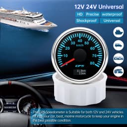 30/60/80/120/200 Km/h GPS Speedometer With GPS Antenna for 12V 24V Car Boat Marine Waterproof Speed Gauge Odometer 7 Colors led