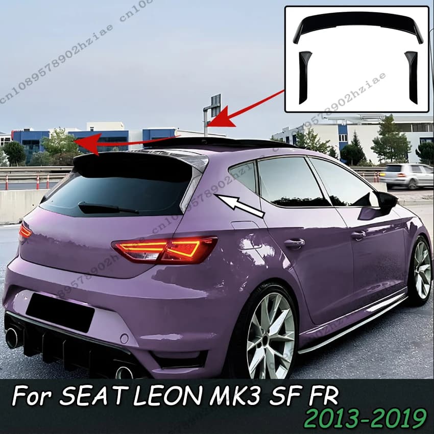 Rear Window Side Spoiler Wing For SEAT LEON MK3 5F FR (Five-door) 2013-2019 Car Roof Trunk Trim Lip Spoiler Wing Car Styling