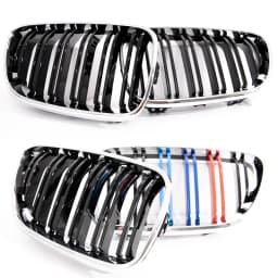 Front Bumper Kidney Grill M Color Carbon Print Fiber Chrome Performance Color Grille For BMW 2 Series F22 F23 F87 218i 220i 228i