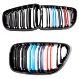 Front Bumper Kidney Grill M Color Carbon Print Fiber Chrome Performance Color Grille For BMW 2 Series F22 F23 F87 218i 220i 228i