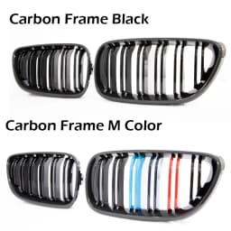 Front Bumper Kidney Grill M Color Carbon Print Fiber Chrome Performance Color Grille For BMW 2 Series F22 F23 F87 218i 220i 228i