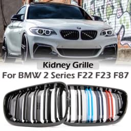 Front Bumper Kidney Grill M Color Carbon Print Fiber Chrome Performance Color Grille For BMW 2 Series F22 F23 F87 218i 220i 228i