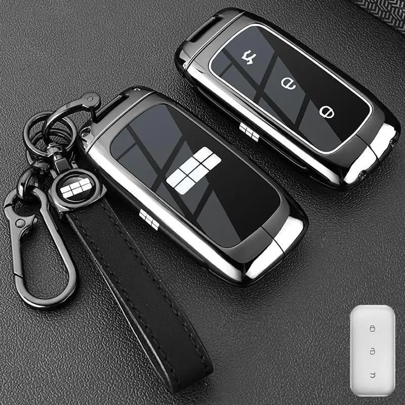 Car Zinc Alloy TPU Leather Key Case Holder Cover For Geely Galaxy EX5 E5 L6 L7 EMI NO.1 Proton e.MAS 7 5 E8 Starry 8 Accessories