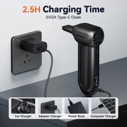 WOLFBOX DF100(MF100-BLACK) Portable Fan Blower Powerful Wireless Air Blower Air Duster Speed Adjustable for Car/PC/Home/Outdoor