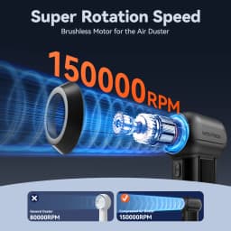 WOLFBOX DF100(MF100-BLACK) Portable Fan Blower Powerful Wireless Air Blower Air Duster Speed Adjustable for Car/PC/Home/Outdoor
