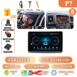 Car Radio For Peugeot Boxer/Fiat Ducato/Citroen Jumper 2006-2023 Stereo Android Auto Multimedia Player GPS Carplay 4G Wifi Video