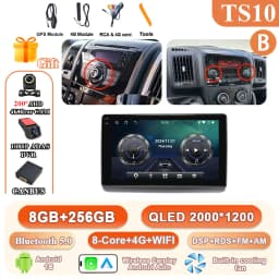 Car Radio For Peugeot Boxer/Fiat Ducato/Citroen Jumper 2006-2023 Stereo Android Auto Multimedia Player GPS Carplay 4G Wifi Video