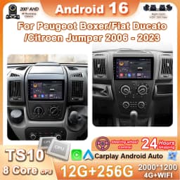 Car Radio For Peugeot Boxer/Fiat Ducato/Citroen Jumper 2006-2023 Stereo Android Auto Multimedia Player GPS Carplay 4G Wifi Video