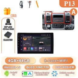 Car Radio For Peugeot Boxer/Fiat Ducato/Citroen Jumper 2006-2023 Stereo Android Auto Multimedia Player GPS Carplay 4G Wifi Video