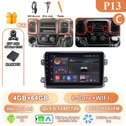 Car Radio For Peugeot Boxer/Fiat Ducato/Citroen Jumper 2006-2023 Stereo Android Auto Multimedia Player GPS Carplay 4G Wifi Video