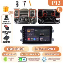 Car Radio For Peugeot Boxer/Fiat Ducato/Citroen Jumper 2006-2023 Stereo Android Auto Multimedia Player GPS Carplay 4G Wifi Video