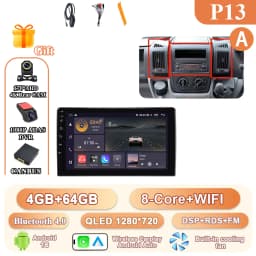 Car Radio For Peugeot Boxer/Fiat Ducato/Citroen Jumper 2006-2023 Stereo Android Auto Multimedia Player GPS Carplay 4G Wifi Video
