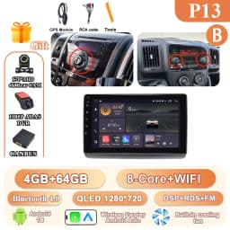 Car Radio For Peugeot Boxer/Fiat Ducato/Citroen Jumper 2006-2023 Stereo Android Auto Multimedia Player GPS Carplay 4G Wifi Video