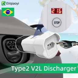 EVqiaoyi Type 2 V2L Discharger Adapter 16A Brazil Type2 Descarregador with for BYD Dolphin Chery Geely EX2 Renault