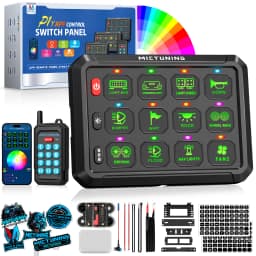 MICTUNING P1Y 8/12 Gang Switch Panel / Wireless Remote / App Control, Remote Control Range Up to 230FT Control Relay System