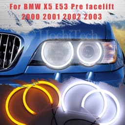 For BMW X5 E53 Pre Facelift 2000 2001 2002 2003 LED SMD Cotton Light Switchback Angel Eye Ring DRL Kit