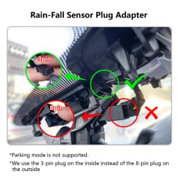 Dash Cam Power Adapter For Audi Porsche Volkswagen With Black 3-Pin Rain Sensor Rearview Mirror Adapter Type-C USB Plug and Play